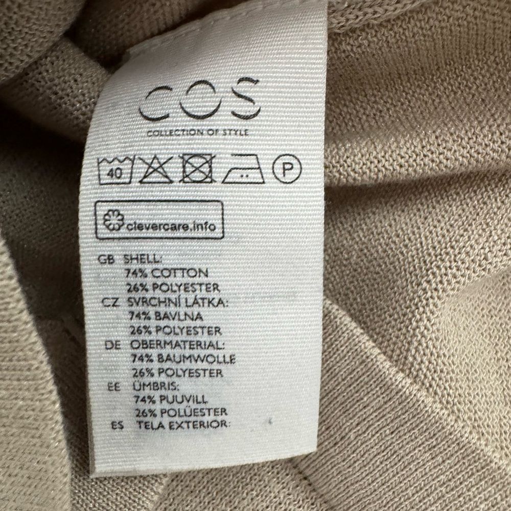 COS Cream Knitted Sheer Dress Puff Sleeves Size EUR XS - Picture 9 of 10